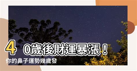 鼻子運勢幾歲|紫微斗數解密：你的鼻運幾歲？解析與指南